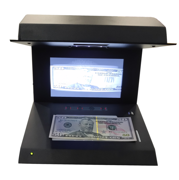 FIDUCONTROLE IRIS 125 PLUS contrôlant un billet USD