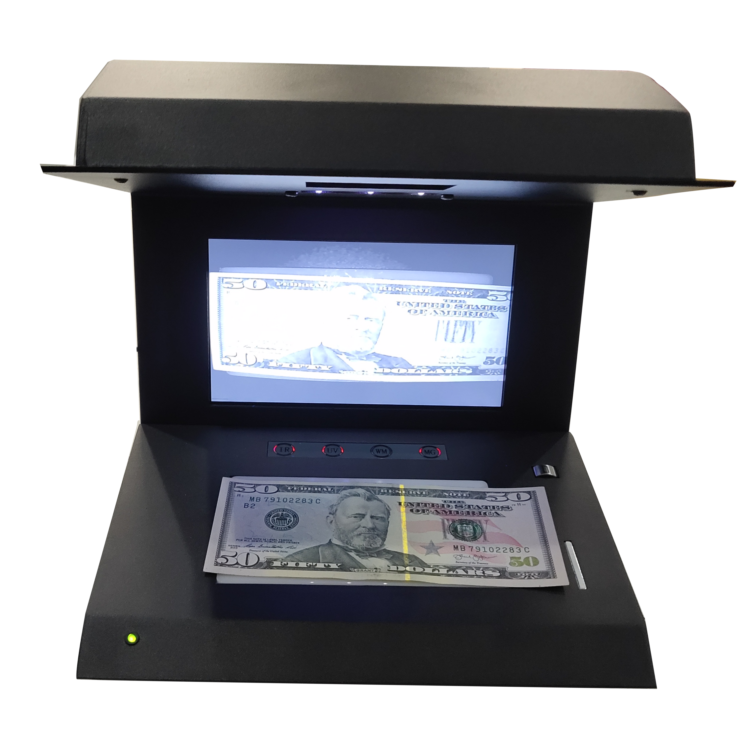FIDUCONTROLE IRIS 125 PLUS contrôlant un billet USD